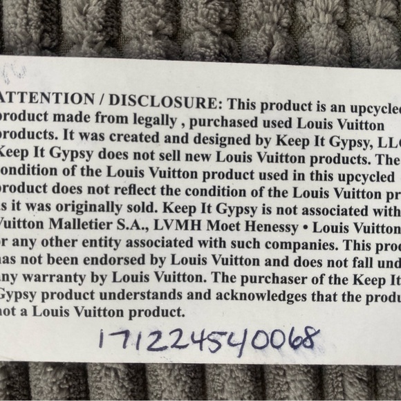 Gold and Taupe Keep It Gypsy LV Up-Cycle Leather Keychain Card Holder - Picture 8 of 8